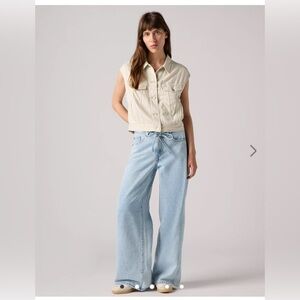 Levi's Light Blue Drawstring Wide-Leg Jeans
